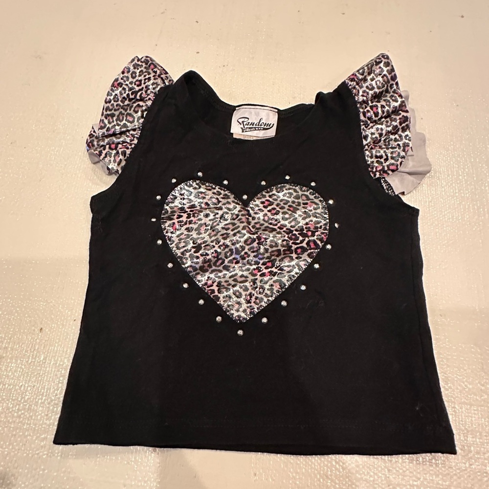 Designer From Denny’s! Random Hearts-  Black Top